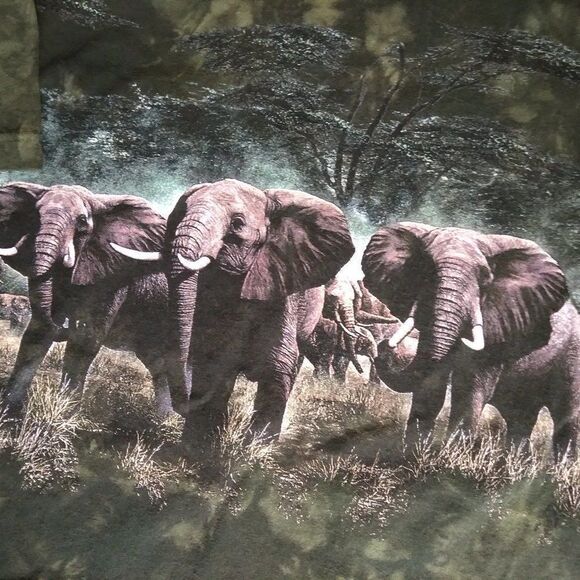 Vintage Elephants Grassland Tie Dye T-Shirt - Picture 3 of 7